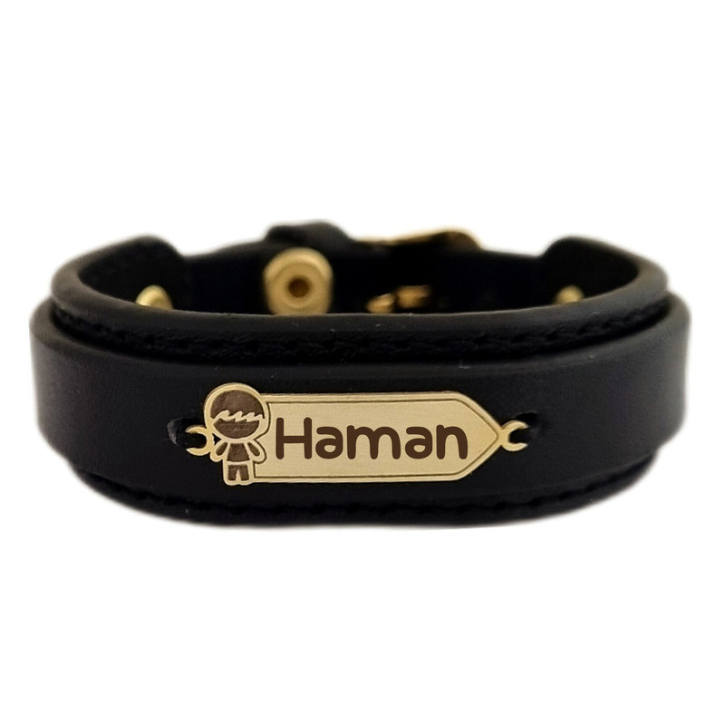 دستبند طلا 18 عیار بچگانه لیردا مدل اسم هامان KDK