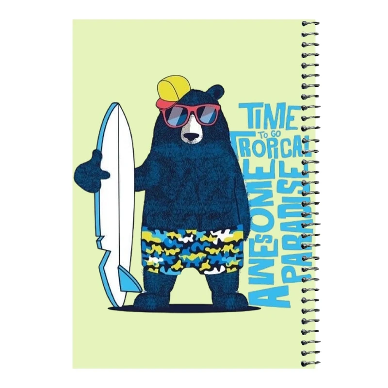 دفتر مشق 80 برگ اس جی مدل خرس اسکی     