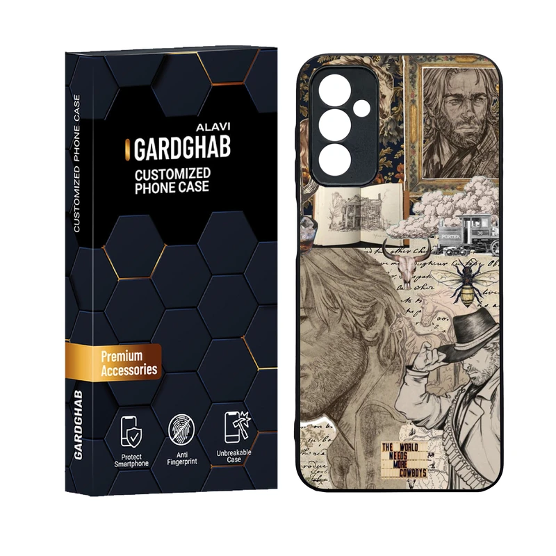 کاور گارد قاب علوی دورژله ای پشت گلس مدل هنری مناسب برای گوشی موبایل سامسونگ Galaxy F13