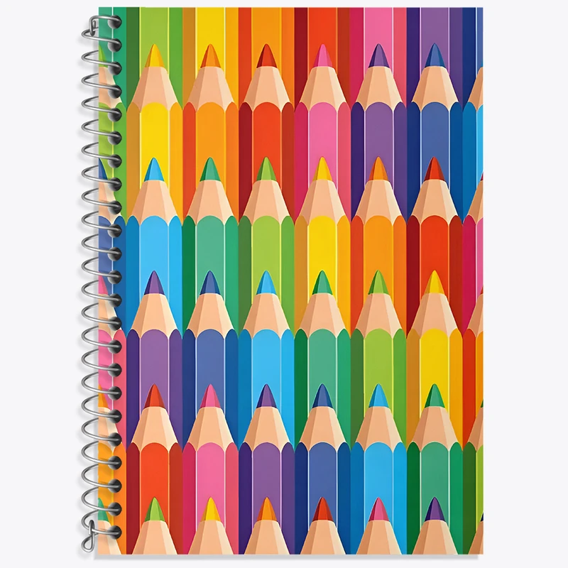 دفتر زبان 50 برگ خندالو مدل سه خط طرح مداد رنگی کد N4673