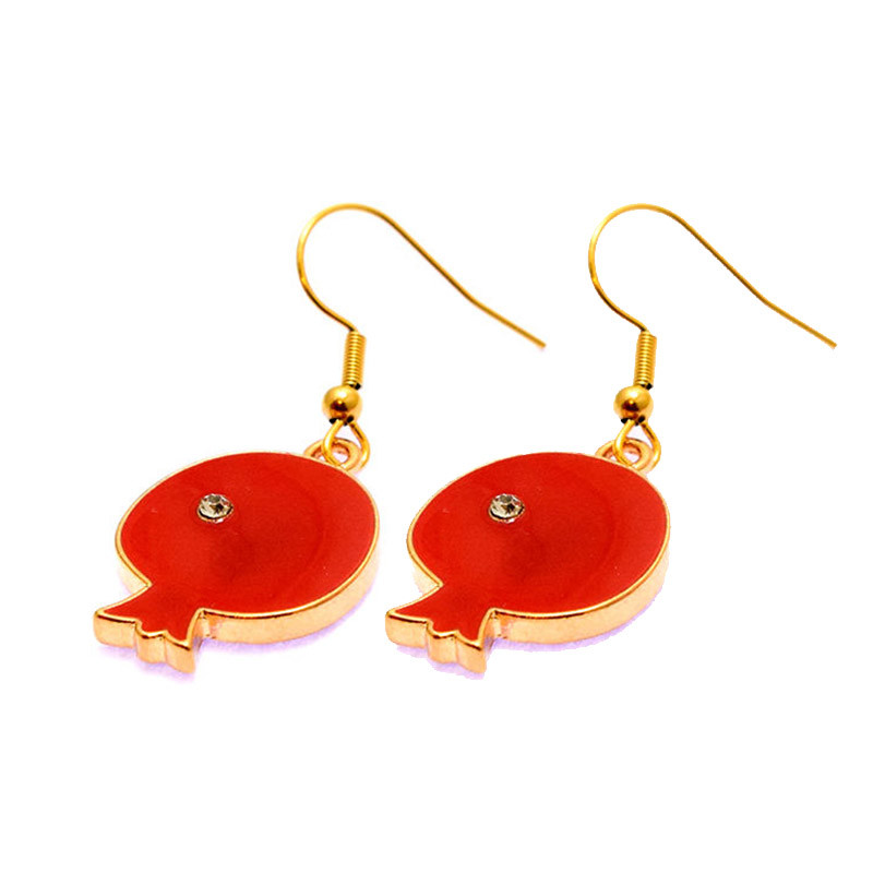 گوشواره زنانه مدل انار شب یلدا سکه‌ای کد 1069