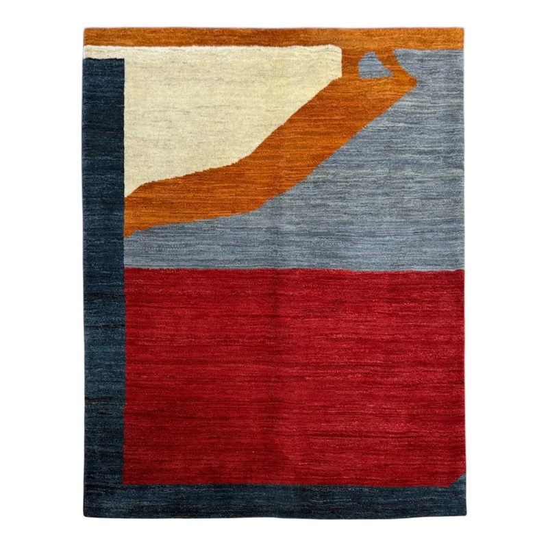 گبه دستبافت ۳ متری کد 103562 رنگ زمینه لاکی