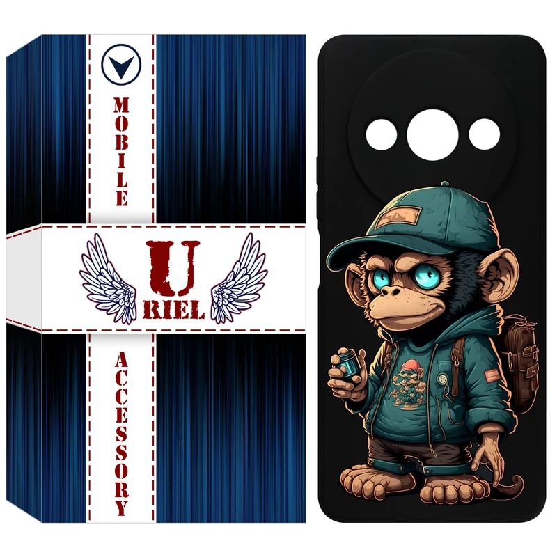 کاور یوریل قاب مدل KSH کد 36 طرح میمون مناسب برای گوشی موبایل شیائومی Redmi A3 / A3x