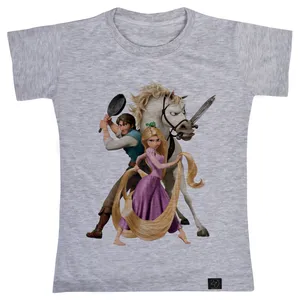 تی شرت آستین کوتاه دخترانه 27 مدل گیسو کمند کد WN555