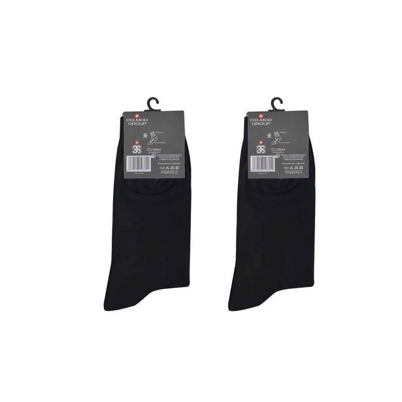 جوراب مردانه دل مد گروپ مدل 249007702 بسته دو عددی نخ پنبه  رنگ مشکی