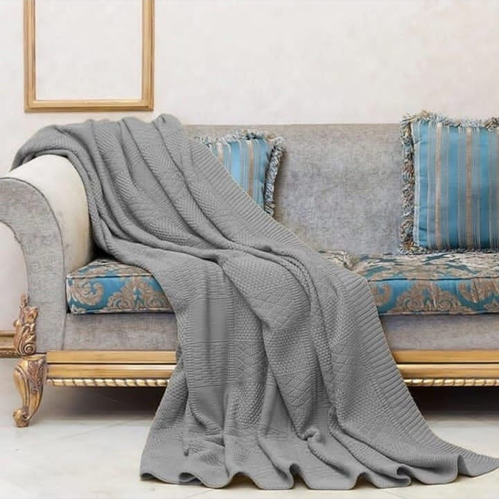 شال مبل وتخت طرح بافتنی سایز 220×160سانتی متر