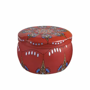 شمع دست‌ساز معطر مدل متال باکس با رایحه دارچین زمان اتمام 24 ساعت