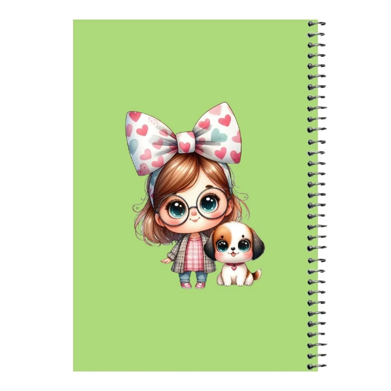 دفتر مشق 80 برگ اس جی مدل دخترک و هاپو   