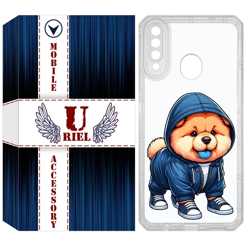 کاور یوریل مدل Clear کد 65 طرح سگ آبی مناسب برای گوشی موبایل سامسونگ Galaxy A20s