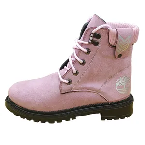 نیم بوت زنانه تیمبرلند مدل ساقدار رنگ صورتی