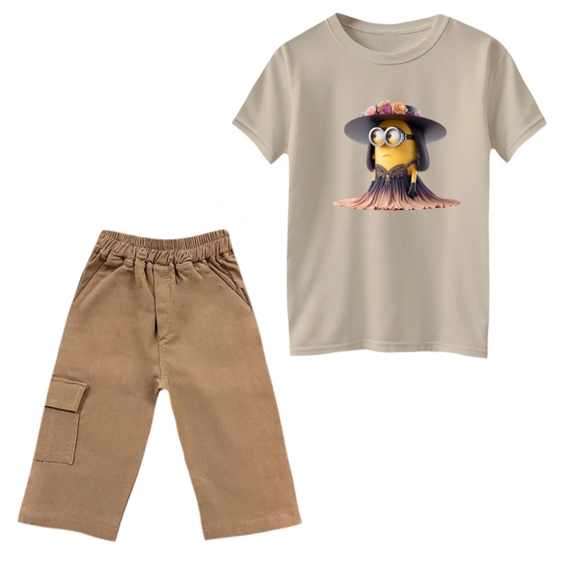 ست تی‌شرت و شلوارک دخترانه مدل مینیون کد 20