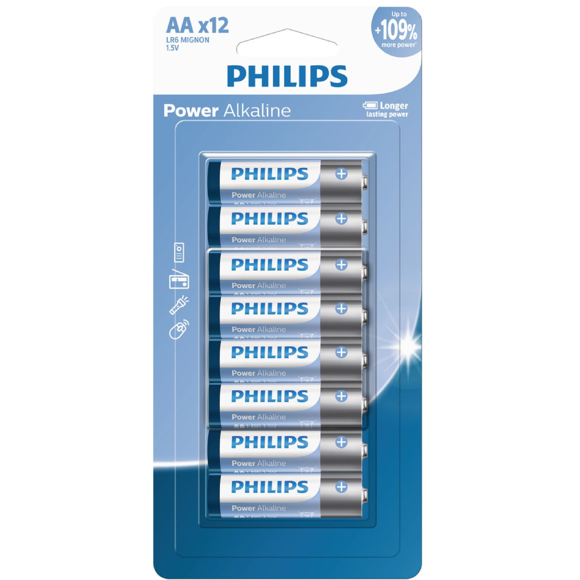 باتری قلمی فیلیپس مدل پاور آلکالاین بسته 12 عددی