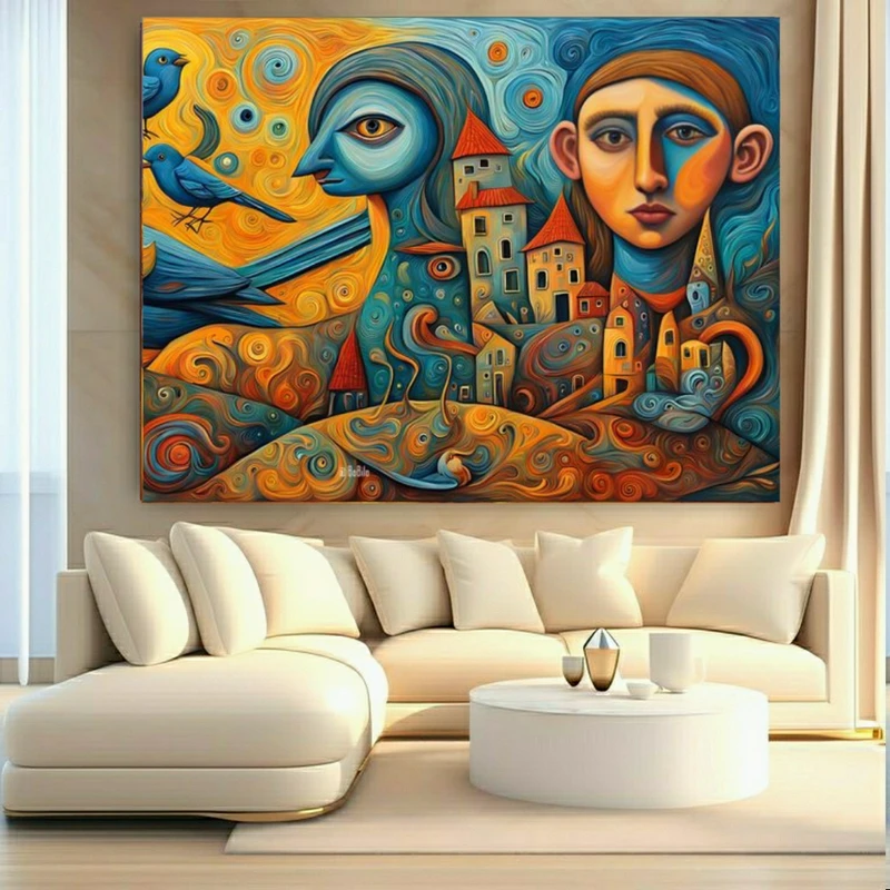 پوستر پارچه ای طرح مخمل بومی مدل پرنده کد FP106624