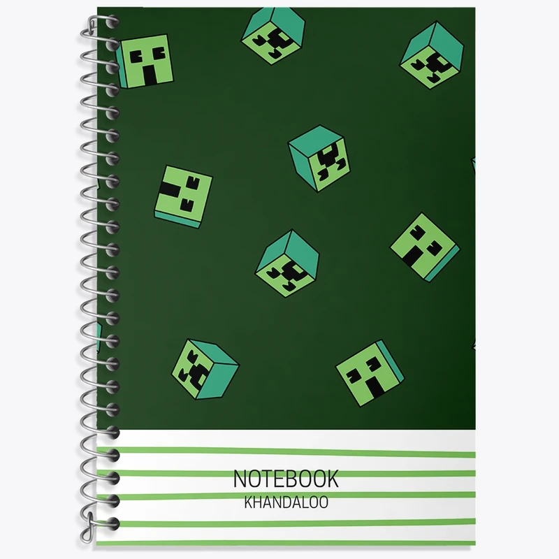 دفتر زبان 50 برگ خندالو مدل دو خط طرح ماینکرافت (Minecraft) کد N565
