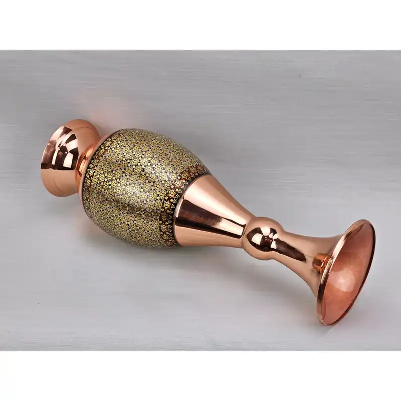 گلدان خاتم کاری مسی کد 25c