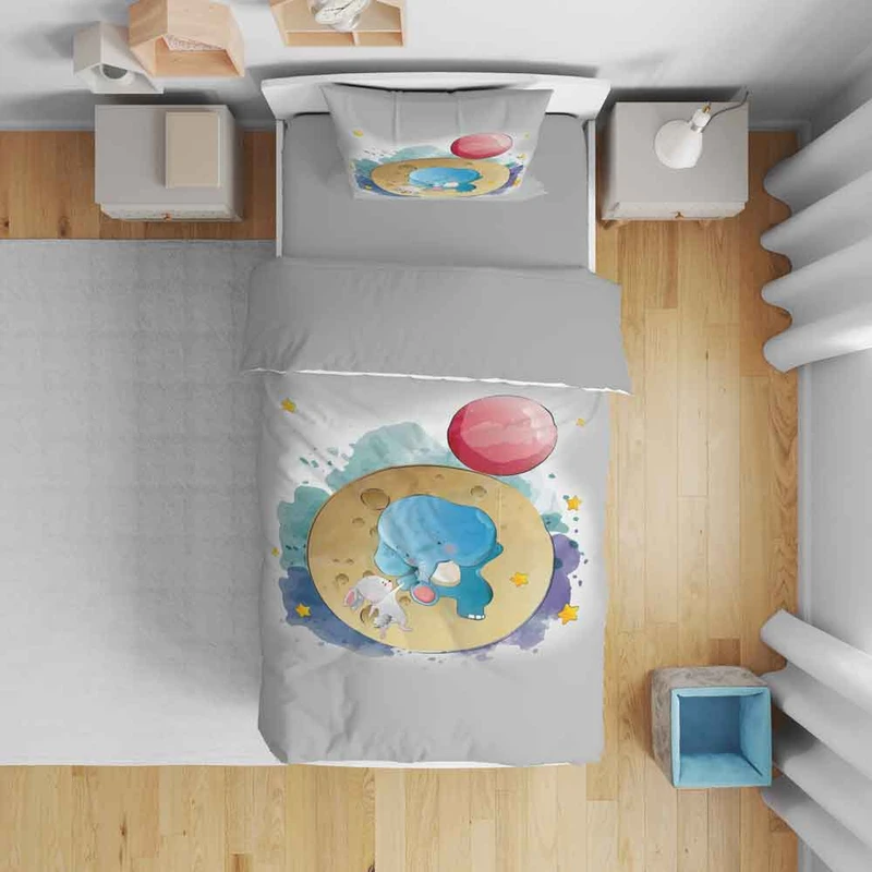 سرویس روتختی نوپه هوم مدل خرگوش و فیل کد T6034 تک نفره 5 تکه