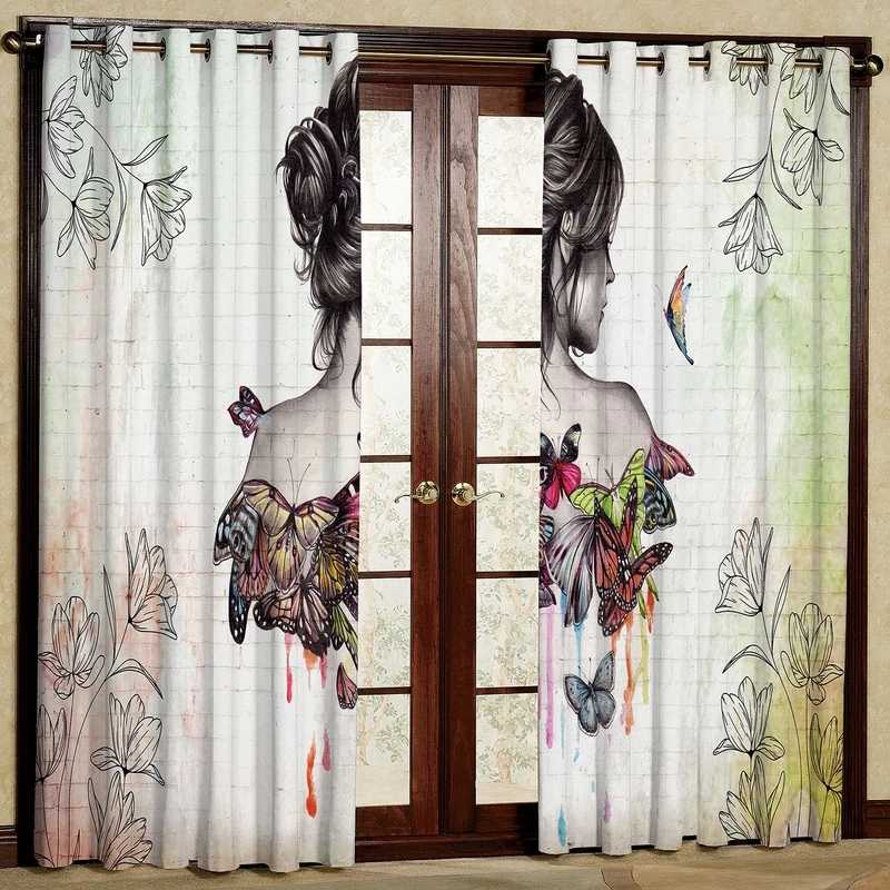 پرده مدل دختر هازان پانچی کد 2329 سایز 140x200 سانتی متر