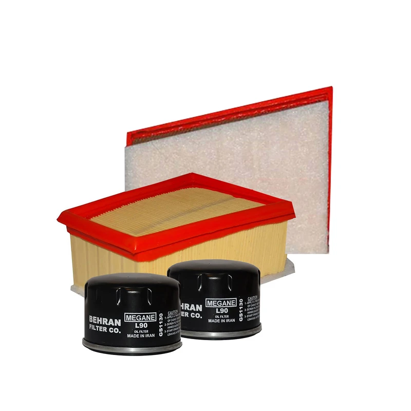 فیلتر هوا خودرو بهران فیلتر مدل L901121GL1386/2 به همراه فیلتر روغن مجموعه ۴ عددی