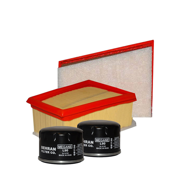فیلتر هوا خودرو بهران فیلتر مدل L901121GL1386/2 به همراه فیلتر روغن مجموعه ۴ عددی