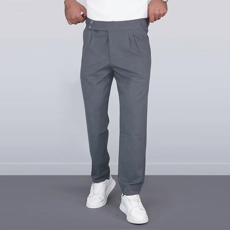 شلوار پارچه‌ای مام استایل مردانه مدل اولد مانی پیله دار Yf1221