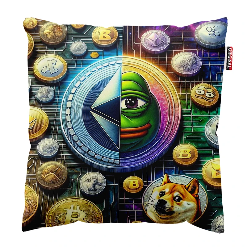 کوسن پاد آفرین مدل بیت کوین تریدر ارز دیجیتال کریپتو فارکس کد PK301835 سایز 30*30 سانتی متر