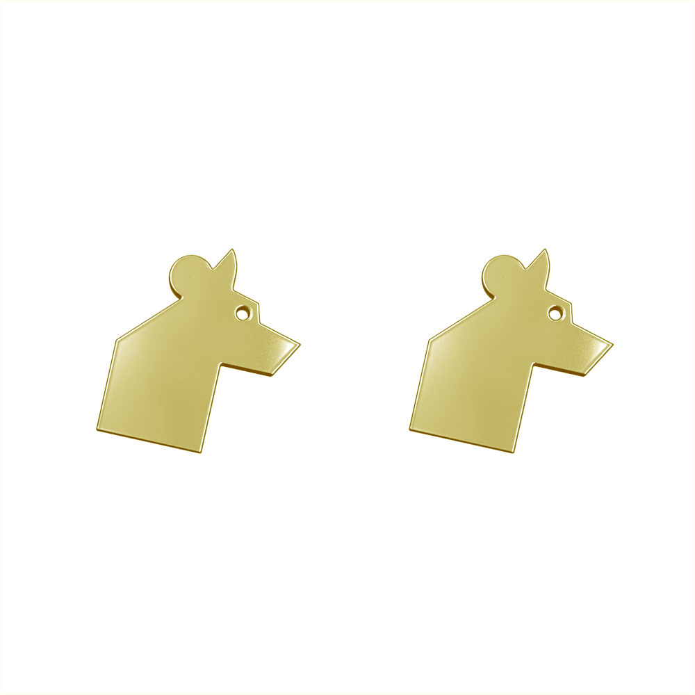 گوشواره طلا 18 عیار زنانه مدوپد مدل گرگ کد GA1-16072