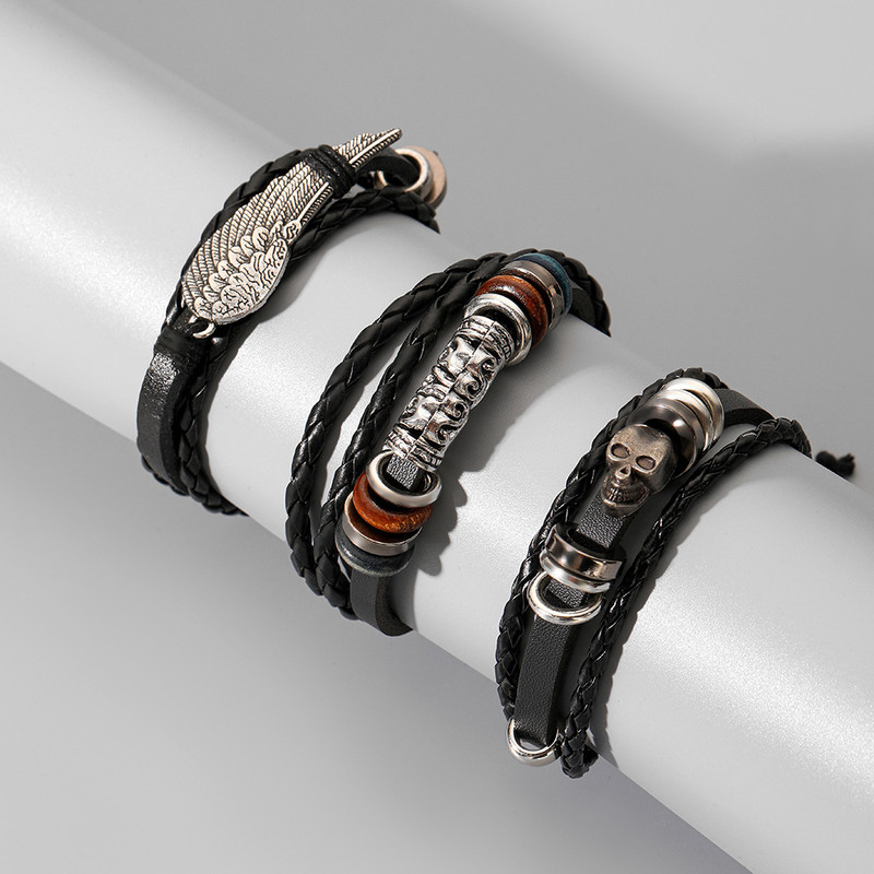 دستبند مردانه مدل TRENDY M11 مجموعه 3 عددی