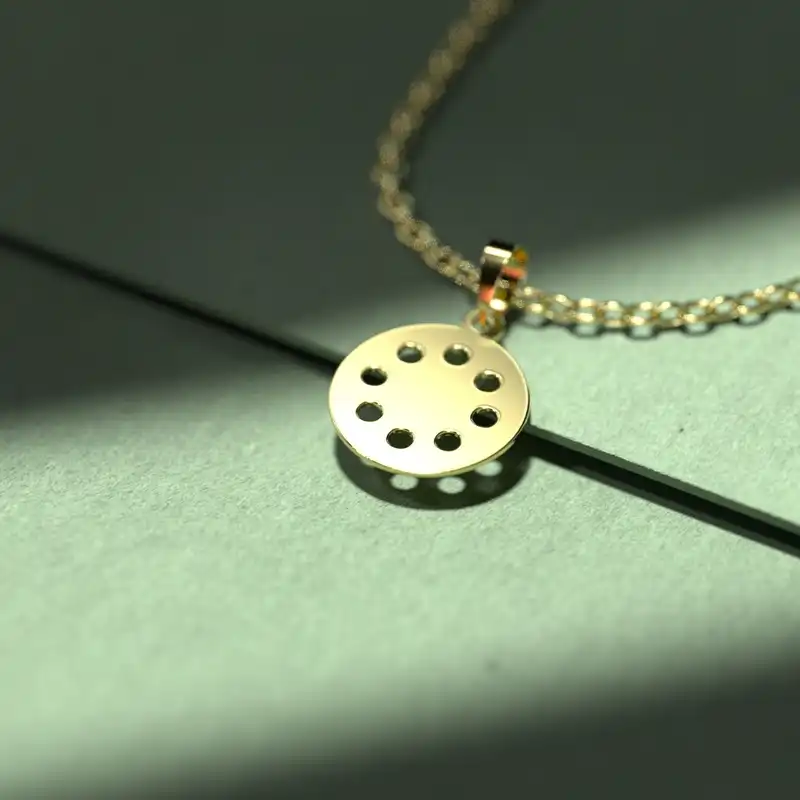 گردنبند طلا 18 عیار زنانه مدوپد مدل دایره کد PP2-1-1157