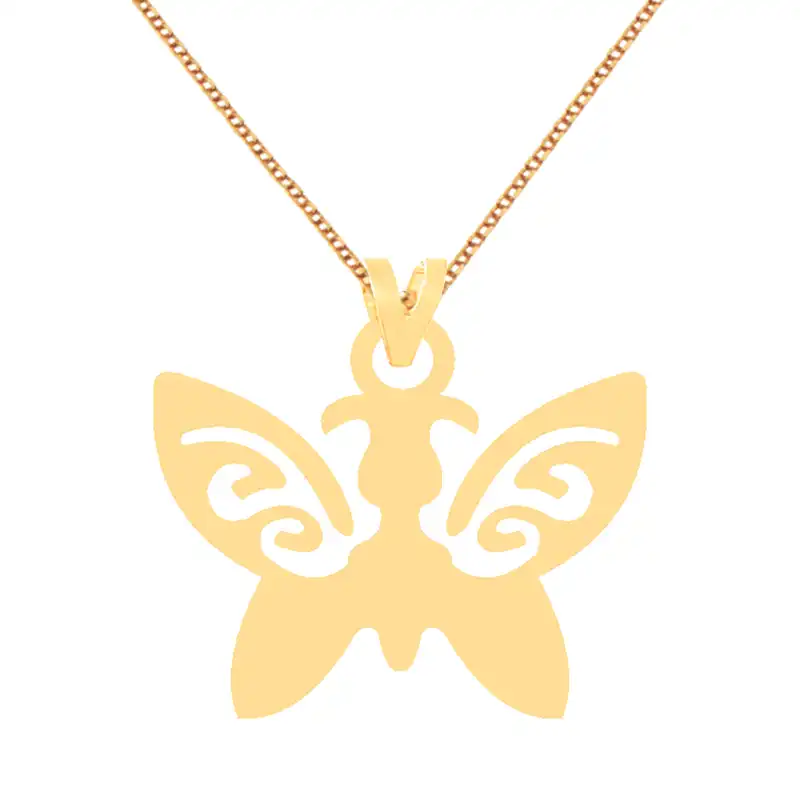 گردنبند طلا 18 عیار زنانه کرابو طرح پروانه مدل Kr70054