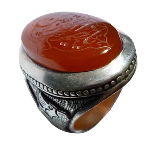 انگشتر نقره مردانه مدل عقیق کد HM-11