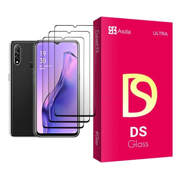 محافظ صفحه نمایش آسدا مدل DS Glass MIX003 مناسب برای گوشی موبایل اوپو A8 بسته سه عددی