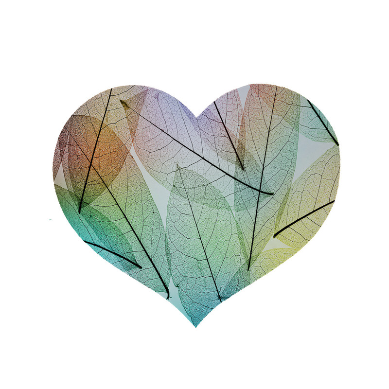 پادری مدل قلب طرح برگ های رنگی کد 5957 سایز 90x90 سانتی متر 