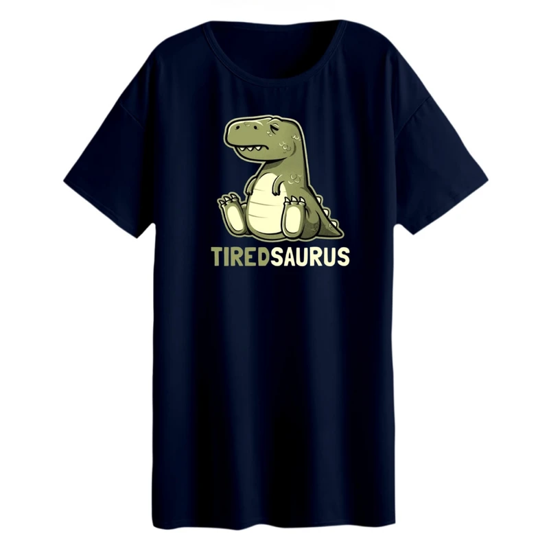 تی شرت لانگ زنانه مدل دایناسور خسته