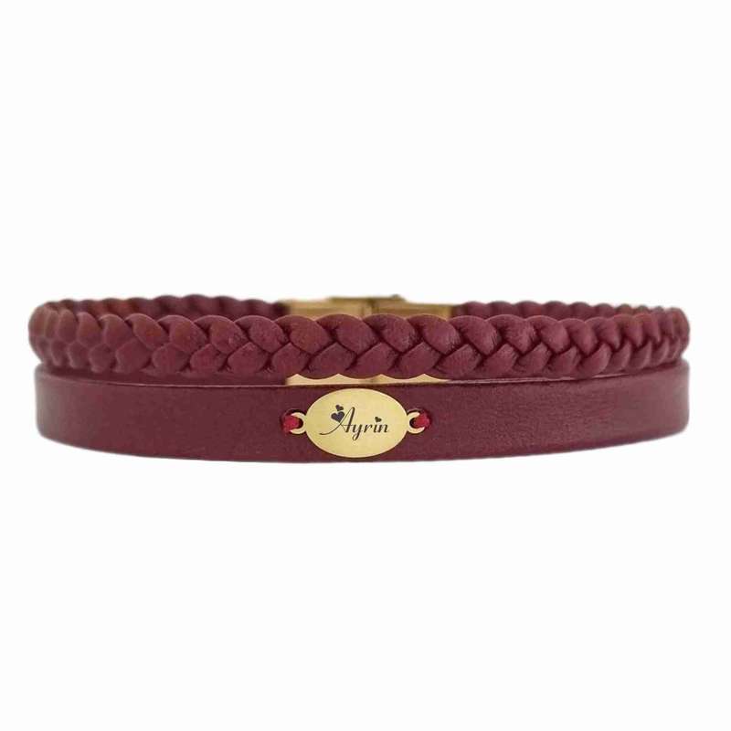 دستبند طلا 18 عیار زنانه لیردا مدل اسم آیرین 6700