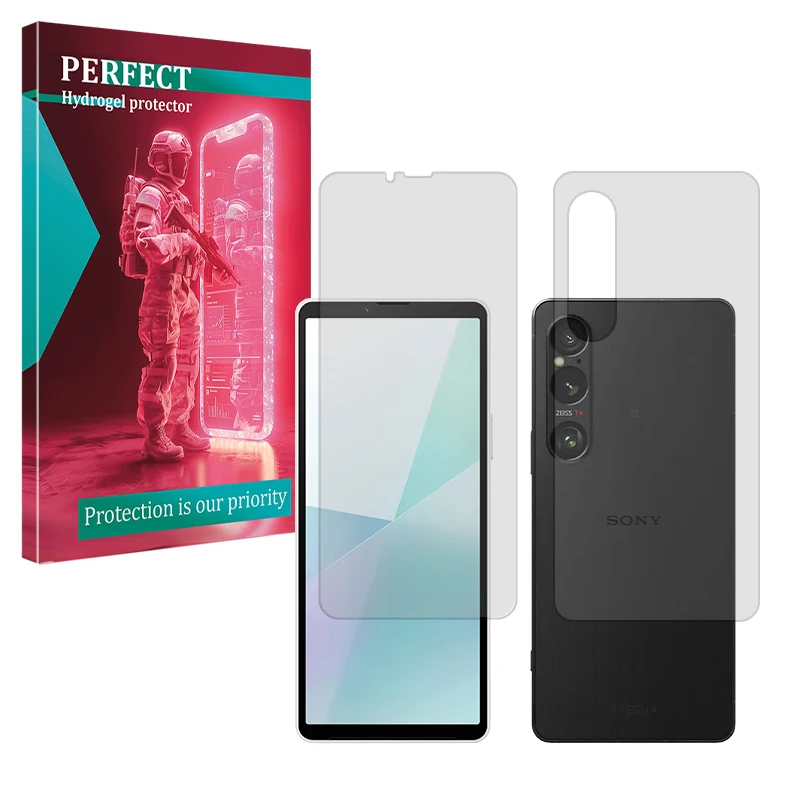محافظ صفحه نمایش شفاف پرفکت مدل Tough مناسب برای گوشی موبایل سونی Xperia 1 VI به همراه محافظ پشت گوشی