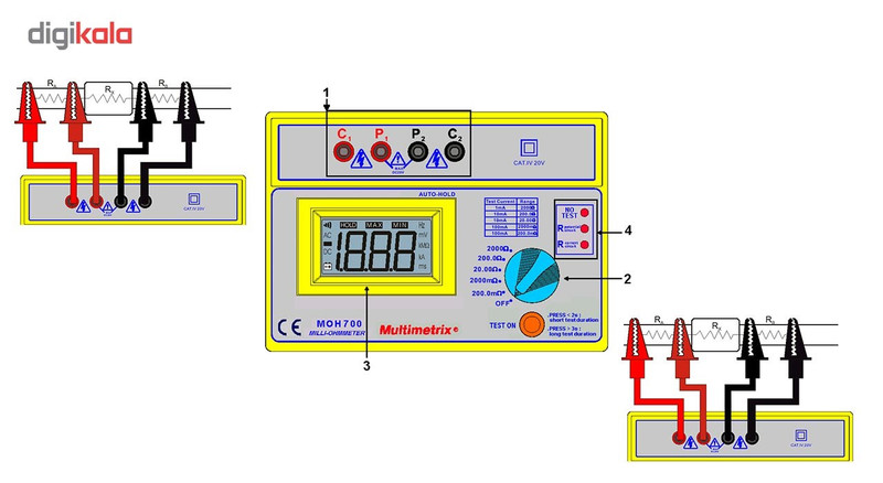 میلی اهم متر مولتی متریکس مدل MOH700