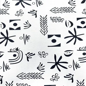 پارچه لباس عرض 1.42 متر مدل لینن طرح آشوری درشت رنگ مشکی