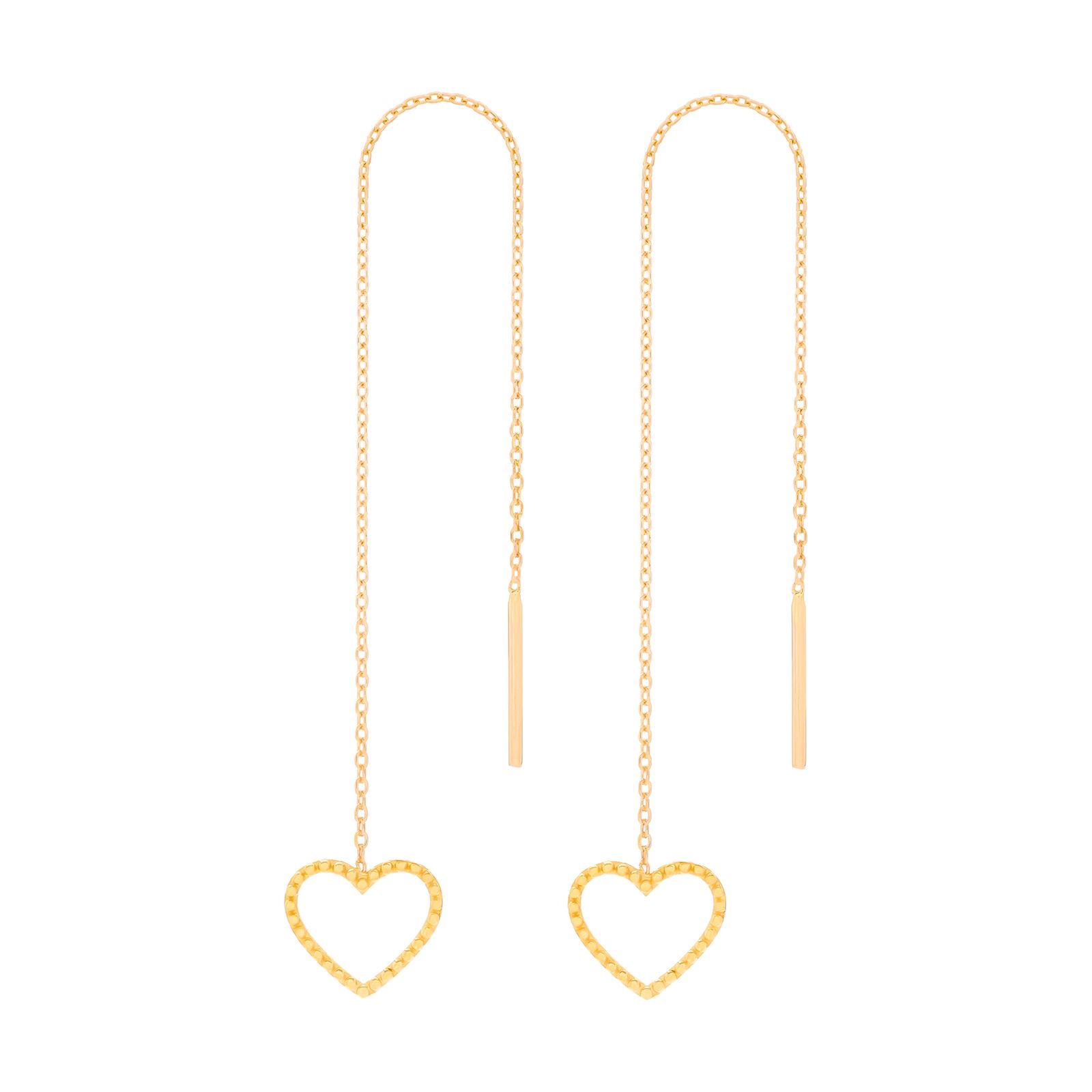گوشواره بخیه‌ای طلا 18 عیار زنانه وی گالری مدل قلب کد ET0009 -  - 2