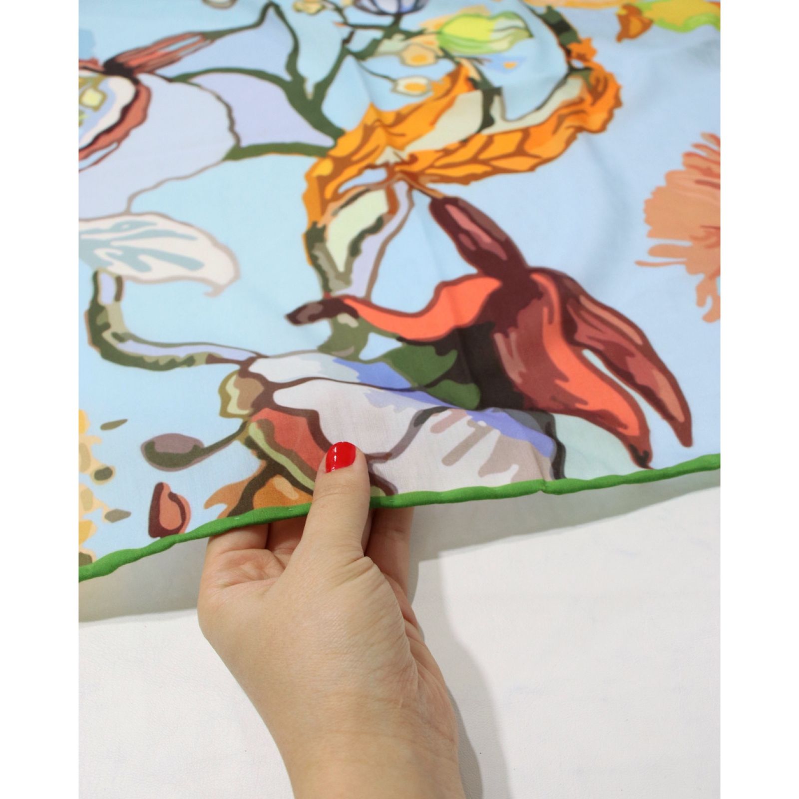 روسری زنانه مدل نخی باغ پرنده کد 2989 -  - 22