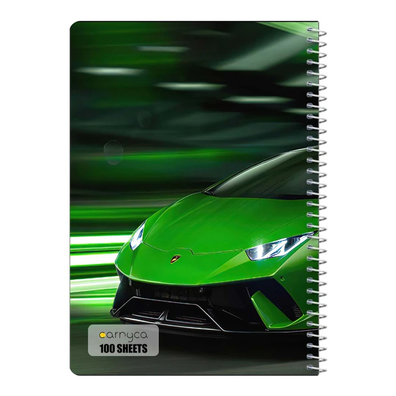 دفتر مشق 100 برگ سیمی کارنیکا طرح لامبورگینی هوراکان Lamborghini Huracan کد 84287