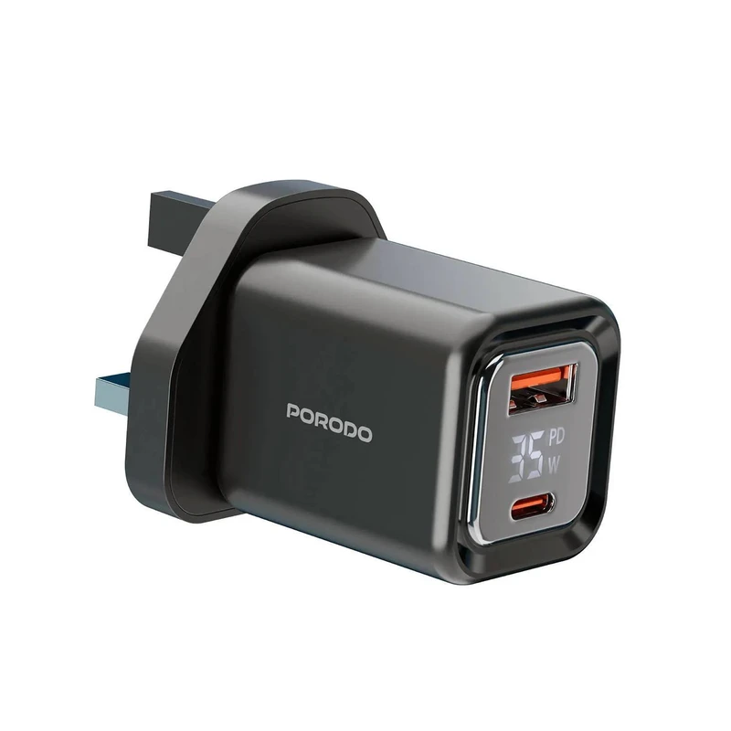 شارژر دیواری 35 وات دو پورت پرودو مدل FWC058 GaN