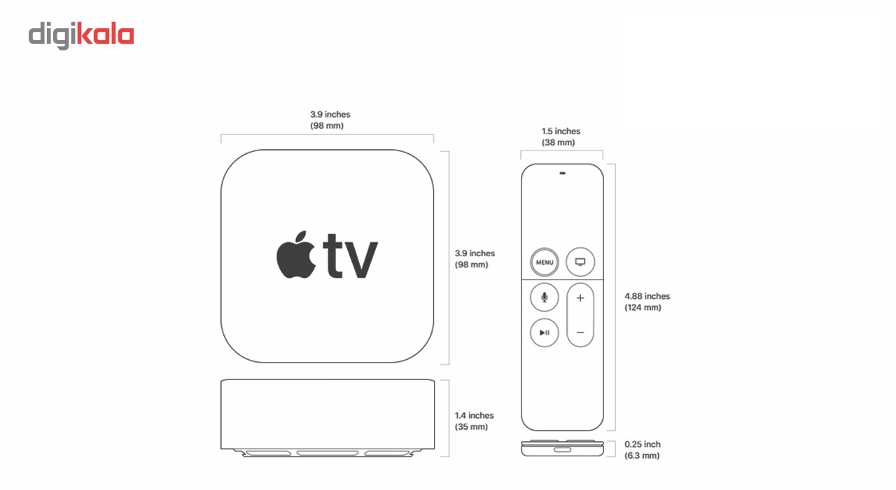 پخش کننده تلویزیون اپل مدل Apple TV 4K نسل چهارم - 32 گیگابایت