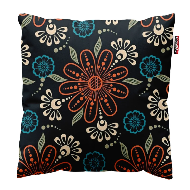 کوسن پاد آفرین طرح گل کد 2546 سایز 30*30 سانتی متر