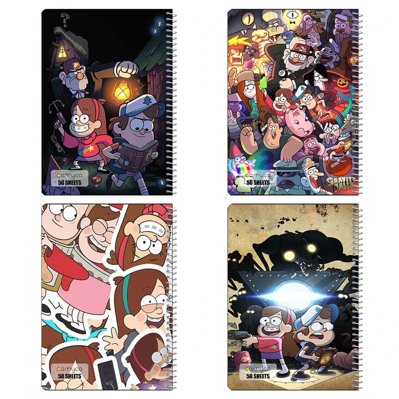 دفتر نقاشي 50 برگ کارنيکا طرح آبشار جاذبه Gravity Falls کد 49421 مجموعه 4 عددی