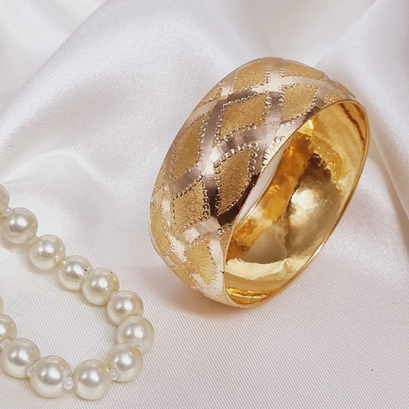 النگو طلا 18 عیار زنانه گالری یارطلا مدل تکپوش پهن ماری کد AL70-G-2