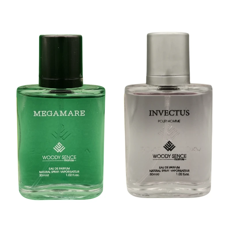 عطر جیبی مردانه وودی سنس مدل INVECTUS حجم 30 میلی لیتر به همراه  عطر جیبی وودی سنس مدل مگاماره حجم 30 میلی لیتر