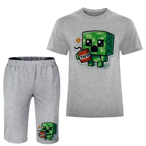 ست تی شرت و شلوارک مردانه مدل ماینکرفت A183