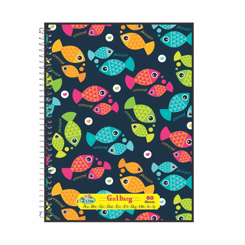 دفتر زبان 60 برگ گلبرگ طرح ماهی رنگی کد 591
