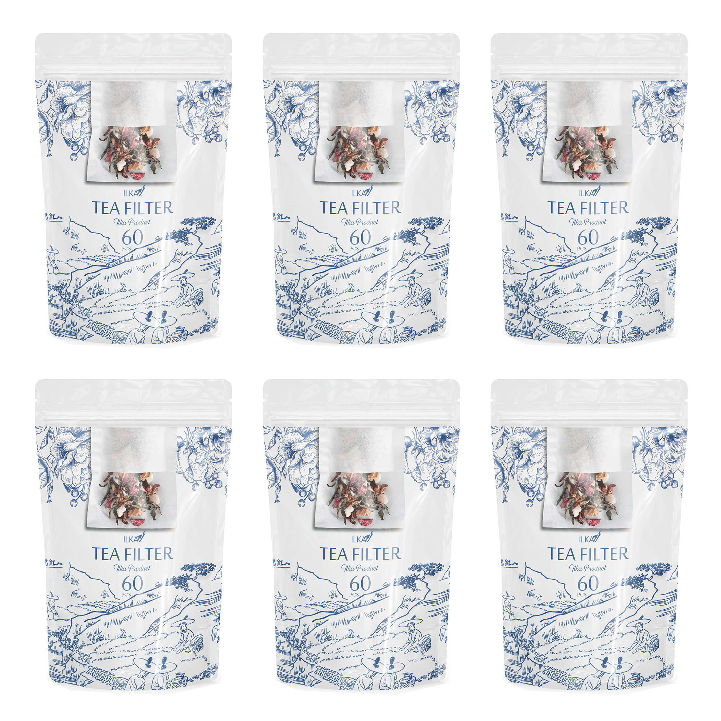 فیلتر چای ایلکا مدل اقتصادی شش بسته 60 عددی