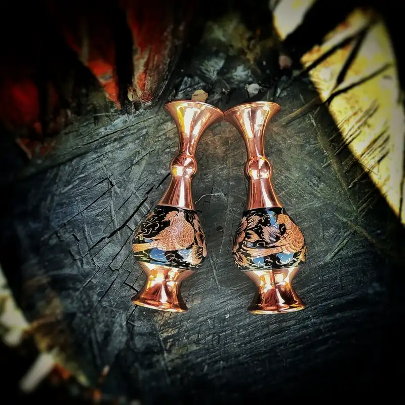 گلدان مسی مدل الماس تراش کد 20